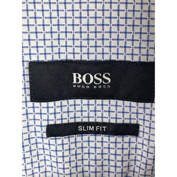 Hugo Boss Mens Button Down Shirt Blue Business Casual - Picture 2 of 7